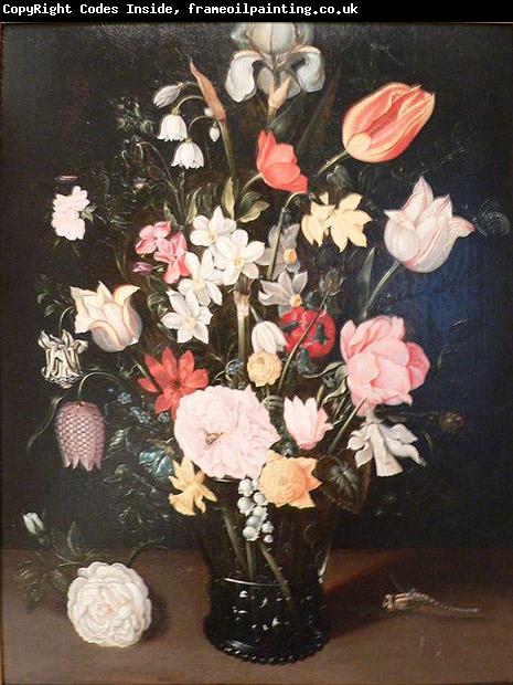 Ambrosius Bosschaert Flowers in a glass vase